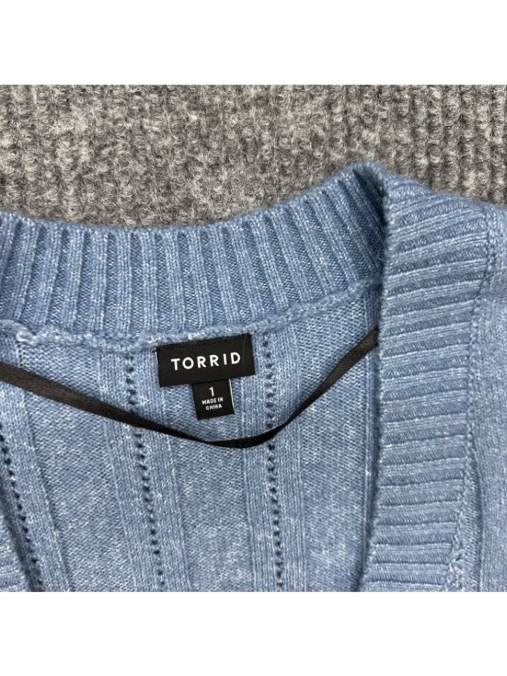 Torrid VNeck Boyfriend Cardigan Knit Sweater Ribbed Button Up 44495448 Womens 1X - Picture 2 of 8